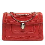 Red Leather Bvlgari Shoulder Bag