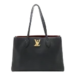 Black Leather Louis Vuitton Shopper