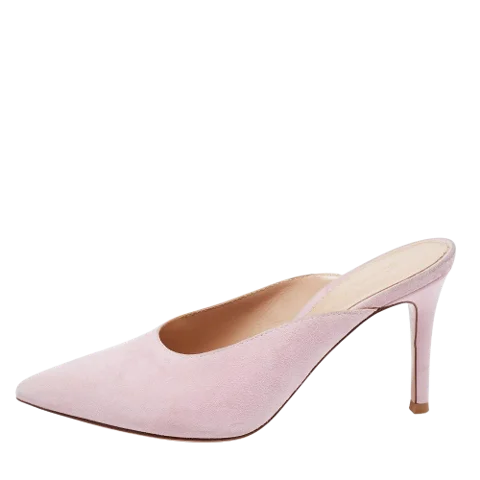 Pink Suede Gianvito Rossi Mules