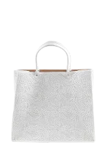 White Leather Alaïa Tote