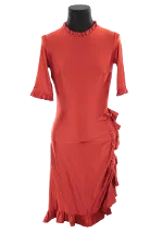 Red Viscose Paco Rabanne Dress