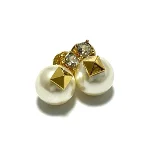 Metallic Pearl Valentino Earrings