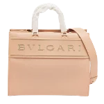 Pink Leather Bvlgari Tote