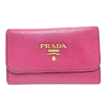 Pink Fabric Prada Key Holder