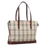 Beige Canvas Burberry Tote