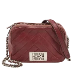 Burgundy Leather Carolina Herrera Crossbody Bag