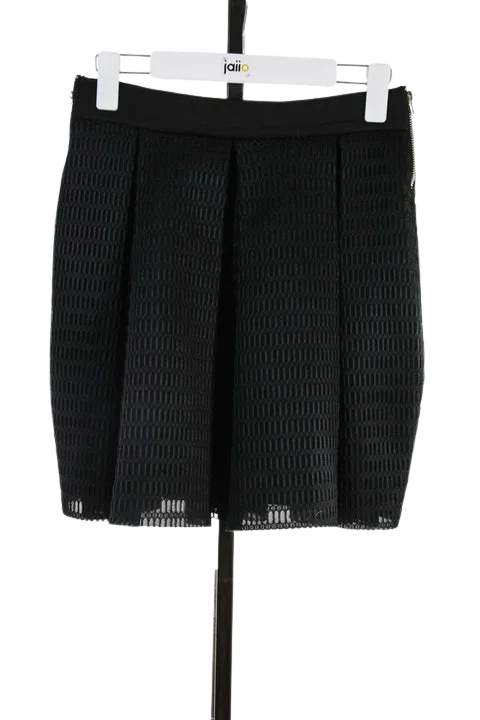 Black Polyester Maje Skirt