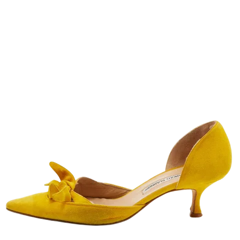 Yellow Suede Manolo Blahnik Heels