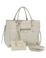 White Leather Balenciaga Shoulder Bag