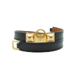 Black Leather Hermès Bracelet