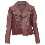 Burgundy Leather Golden Goose Jacket