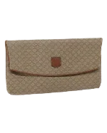 Beige Canvas Celine Clutch