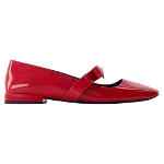 Red Leather Versace Flats