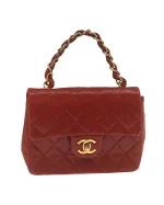 Red Leather Chanel Flap Bag