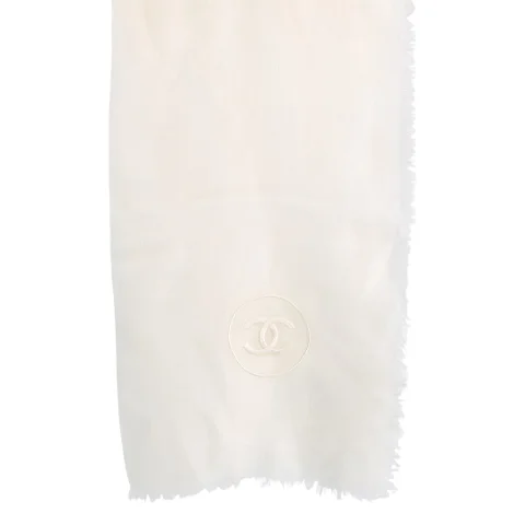 White Wool Chanel Scarf