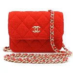 Red Cotton Chanel Crossbody Bag