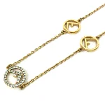 Gold Metal Fendi Necklace