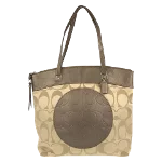 Beige Canvas Coach Tote