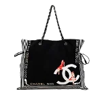 Black Canvas Chanel Tote