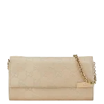 Beige Leather Gucci Wallet on Chain