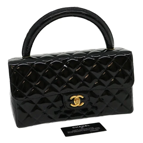 Black Coated Canvas Chanel Handbag