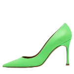 Green Leather Amina Muaddi Heels