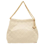 Beige Leather Tory Burch Tote