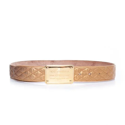 Gold Leather Dolce & Gabbana Belt