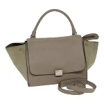 Beige Leather Céline Trapeze