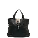 Black Leather Burberry Tote