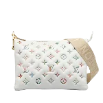 White Leather Louis Vuitton Coussin