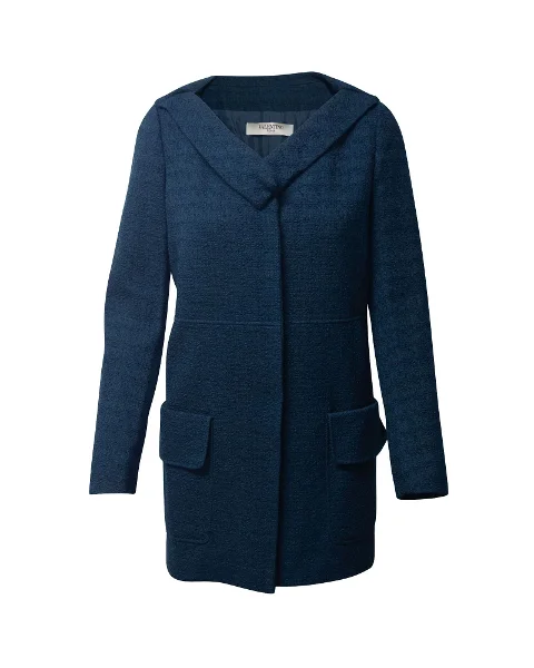 Blue Wool Valentino Coat