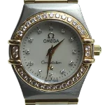 White Yellow Gold Omega Watch