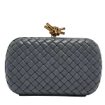 Grey Leather Bottega Veneta Clutch