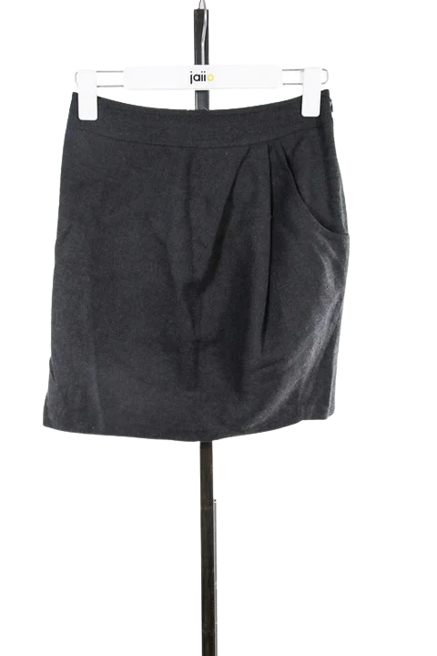 Grey Viscose Maje Skirt