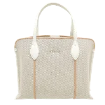 White Canvas Furla Handbag