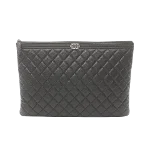 Black Leather Chanel Clutch