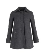 Grey Wool Burberry Coat