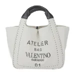 White Canvas Valentino Tote