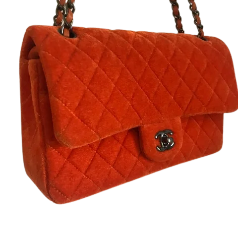 Orange Velvet Chanel Flap Bag