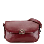 Burgundy Leather Celine Shoulder Bag