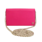 Pink Leather Gucci Wallet on Chain