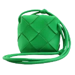 Green Leather Bottega Veneta Cassette Bag