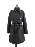Black Fabric Fay Coat