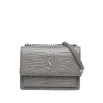 Grey Leather Yves Saint Laurent Crossbody Bag