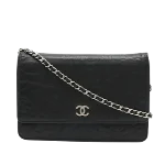 Black Leather Chanel Crossbody Bag