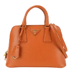 Orange Leather Prada Handbag