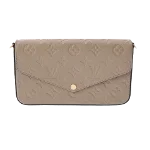 Grey Leather Louis Vuitton Pochette Felicie