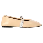 Beige Leather Jacquemus Flats