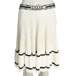 White Fabric Chanel Skirt